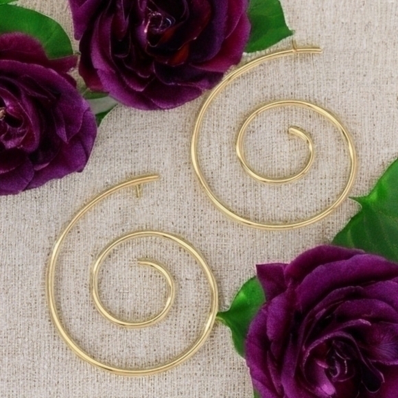 Boston Proper Xl Gold Spiral Earrings 1